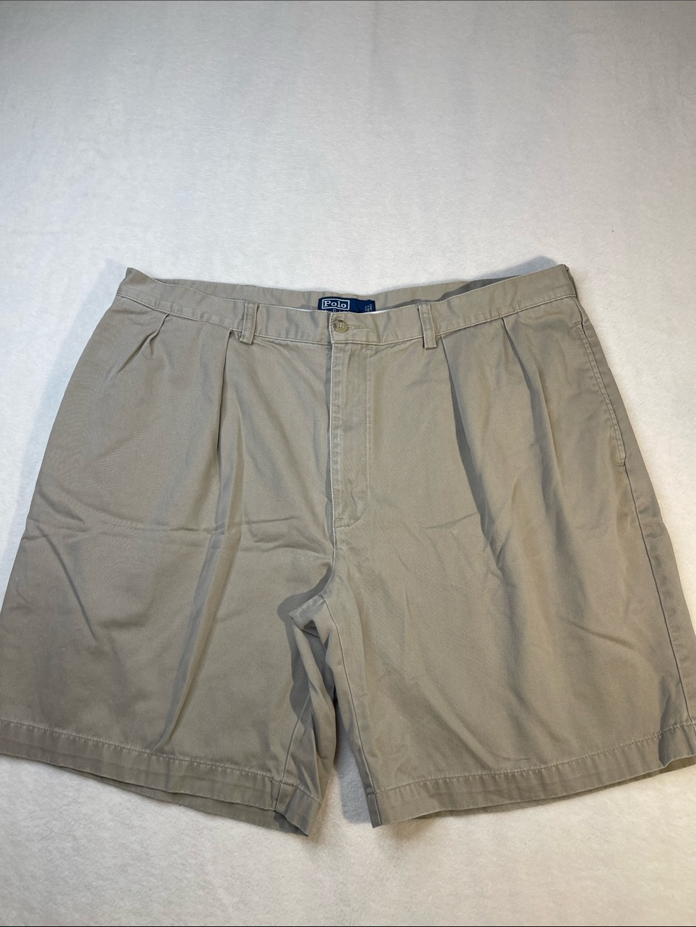 Polo by Ralph Lauren TYLER CHINO Beige PLEATED Front Men's Shorts SIZE 42